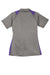 Sport-Tek LST665 Womens Heather Contender Moisture Wicking Short Sleeve Polo Shirt Heather Vintage Grey/Purple Flat Back