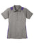 Sport-Tek LST665 Womens Heather Contender Moisture Wicking Short Sleeve Polo Shirt Heather Vintage Grey/Purple Flat Front
