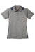 Sport-Tek LST665 Womens Heather Contender Moisture Wicking Short Sleeve Polo Shirt Heather Vintage Grey/True Navy Blue Flat Front