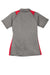Sport-Tek LST665 Womens Heather Contender Moisture Wicking Short Sleeve Polo Shirt Heather Vintage Grey/True Red Flat Back