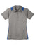 Sport-Tek LST665 Womens Heather Contender Moisture Wicking Short Sleeve Polo Shirt Heather Vintage Grey/Royal Blue Flat Front
