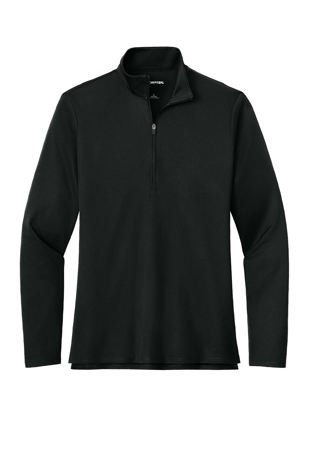 Sport-Tek LST672 Womens Micropique Sport-Wick 1/4 Zip Sweatshirt Black Flat Front