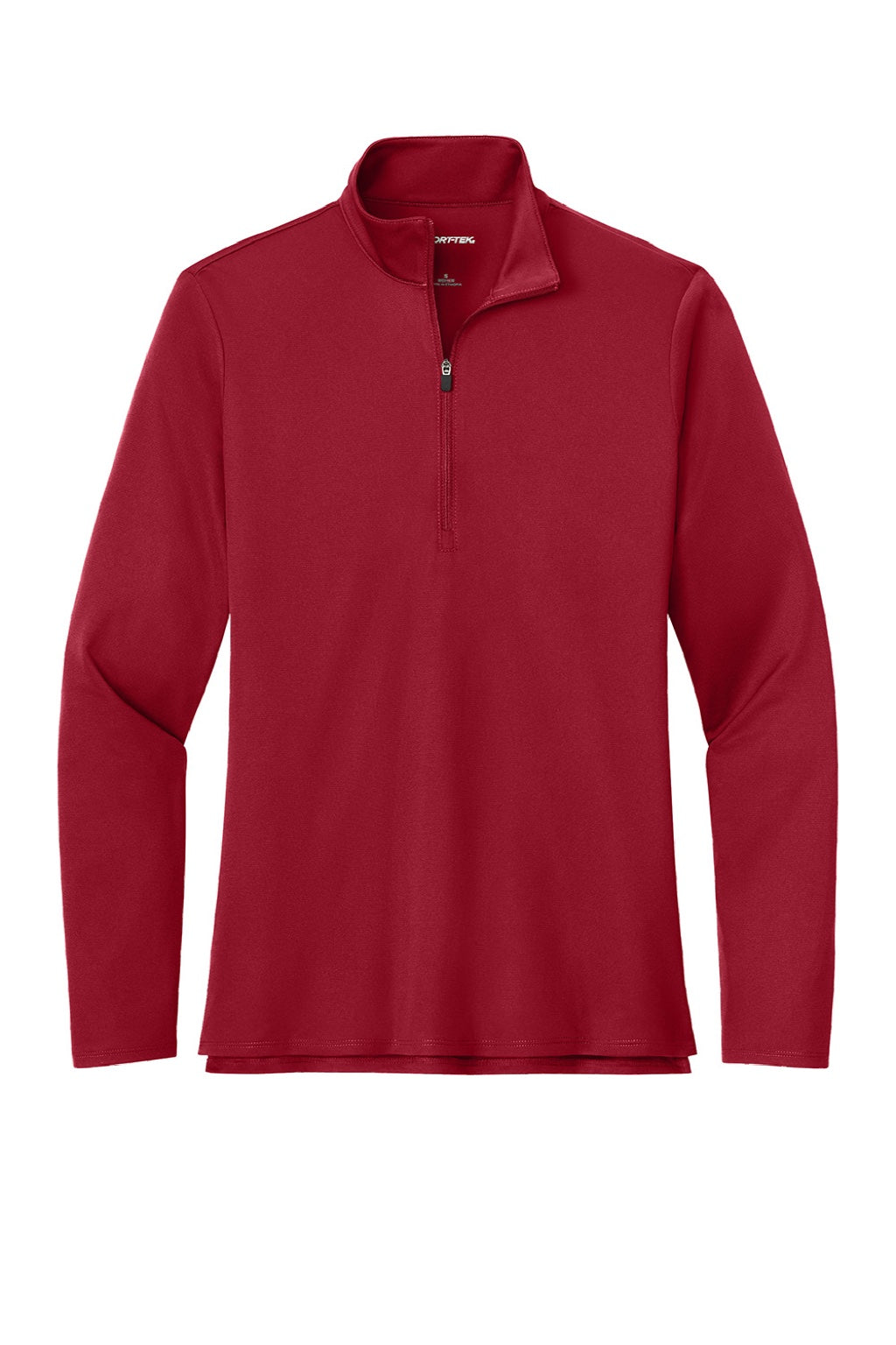 Sport-Tek LST672 Womens Micropique Sport-Wick 1/4 Zip Sweatshirt Deep Red Flat Front