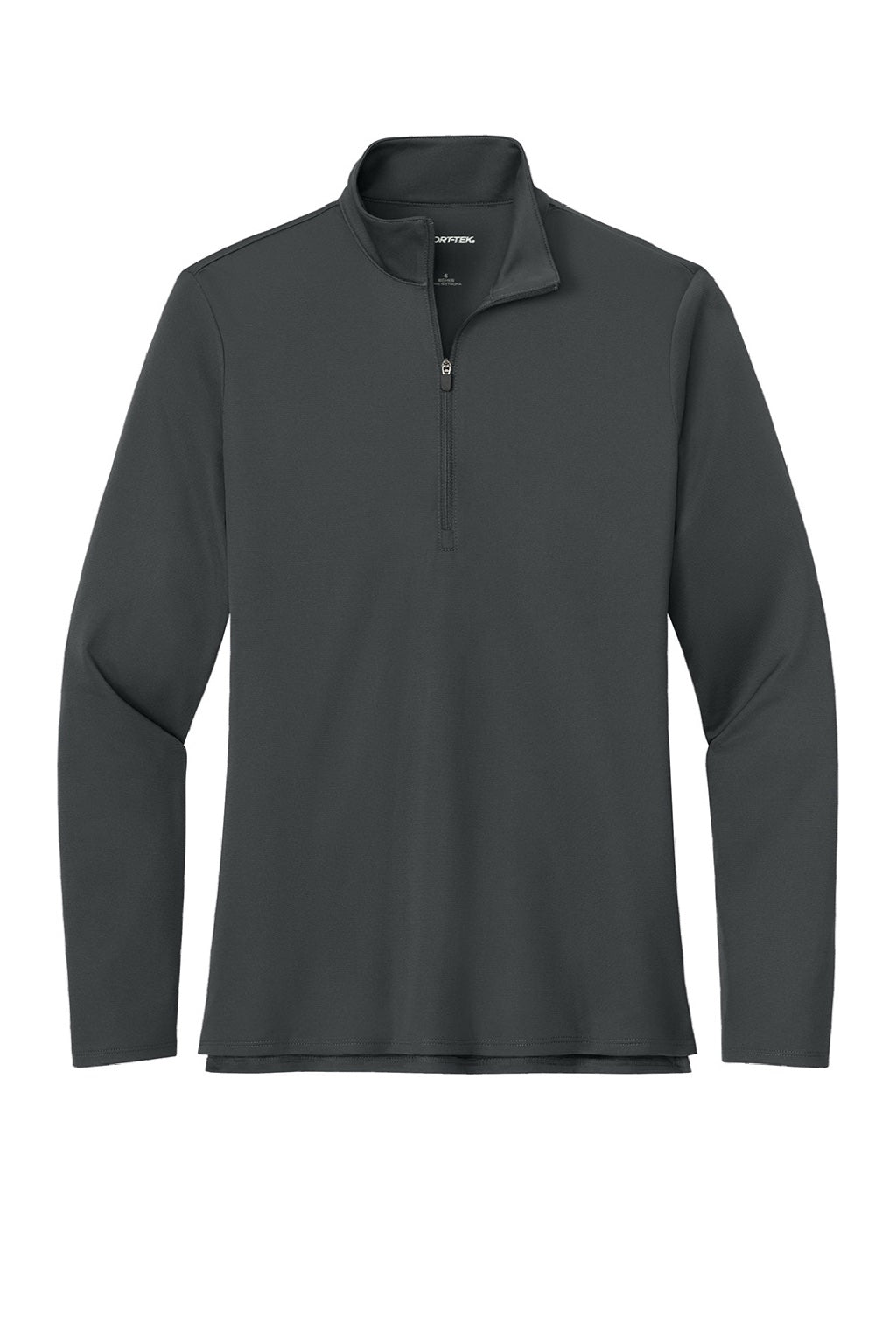 Sport-Tek LST672 Womens Micropique Sport-Wick 1/4 Zip Sweatshirt Iron Grey Flat Front