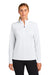 Sport-Tek LST672 Womens Micropique Sport-Wick 1/4 Zip Sweatshirt White Model Front