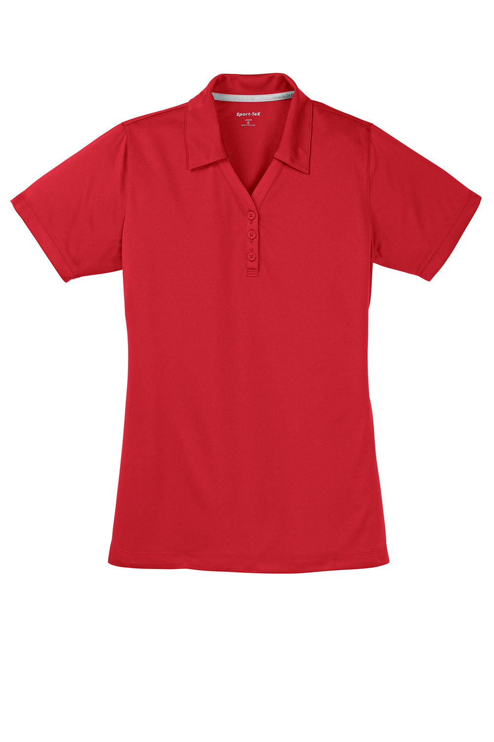 Sport-Tek LST680 Womens Micro-Mesh Moisture Wicking Short Sleeve Polo Shirt True Red Flat Front