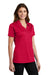 Sport-Tek LST680 Womens Micro-Mesh Moisture Wicking Short Sleeve Polo Shirt True Red Model 3q