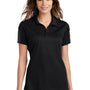 Sport-Tek Womens Active Mesh Moisture Wicking Short Sleeve Polo Shirt - Black/Grey - Closeout