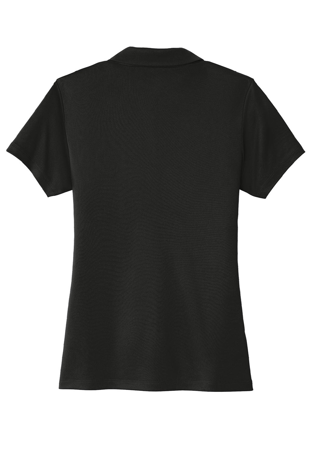 Sport-Tek LST725 Womens Moisture Wicking Re-Compete Short Sleeve Polo Shirt Black Flat Back