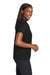 Sport-Tek LST725 Womens Moisture Wicking Re-Compete Short Sleeve Polo Shirt Black Model Side