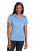 Sport-Tek LST725 Womens Moisture Wicking Re-Compete Short Sleeve Polo Shirt Carolina Blue Model Front
