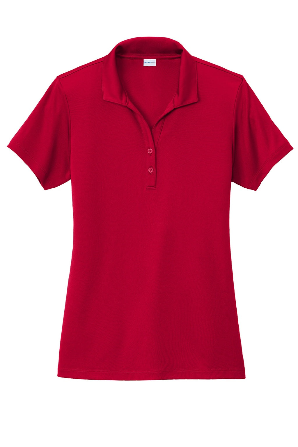 Sport-Tek LST725 Womens Moisture Wicking Re-Compete Short Sleeve Polo Shirt Deep Red Flat Front