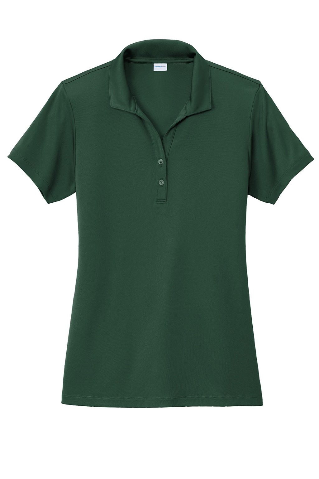 Sport-Tek LST725 Womens Moisture Wicking Re-Compete Short Sleeve Polo Shirt Forest Green Flat Front
