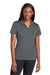Sport-Tek LST725 Womens Moisture Wicking Re-Compete Short Sleeve Polo Shirt Iron Grey Model Front