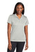 Sport-Tek LST725 Womens Moisture Wicking Re-Compete Short Sleeve Polo Shirt Silver Grey Model Front