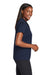 Sport-Tek LST725 Womens Moisture Wicking Re-Compete Short Sleeve Polo Shirt True Navy Blue Model Side
