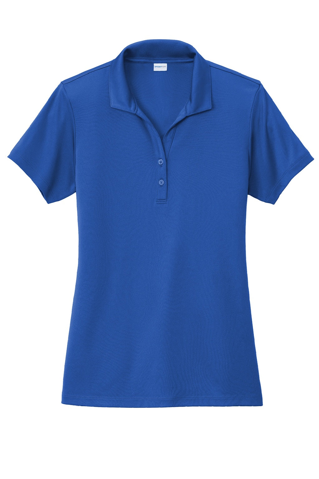 Sport-Tek LST725 Womens Moisture Wicking Re-Compete Short Sleeve Polo Shirt True Royal Blue Flat Front