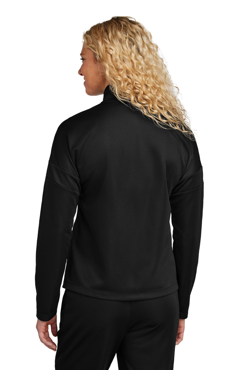 Sport-Tek LST800 Womens Moisture Wicking Travel Full Zip Jacket Black Model Back