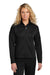 Sport-Tek LST800 Womens Moisture Wicking Travel Full Zip Jacket Black Model Front