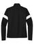 Sport-Tek LST800 Womens Moisture Wicking Travel Full Zip Jacket Black/White Flat Back