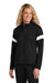Sport-Tek LST800 Womens Moisture Wicking Travel Full Zip Jacket Black/White Model Front