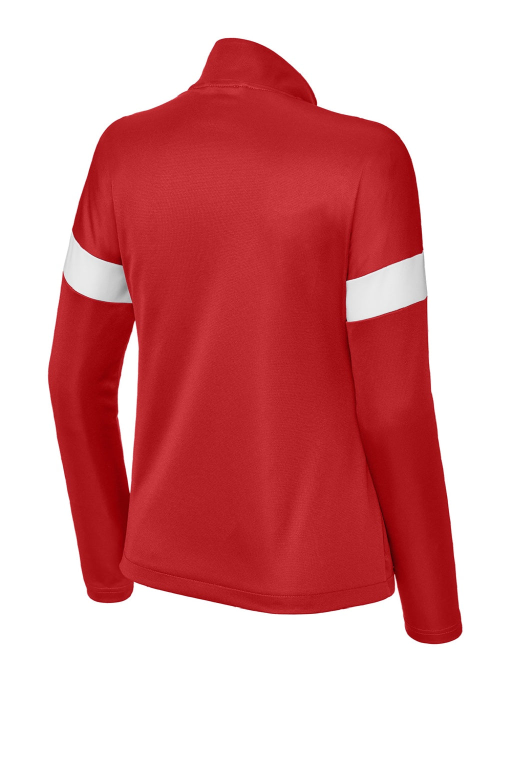 Sport-Tek LST800 Womens Moisture Wicking Travel Full Zip Jacket Deep Red/White Flat Back