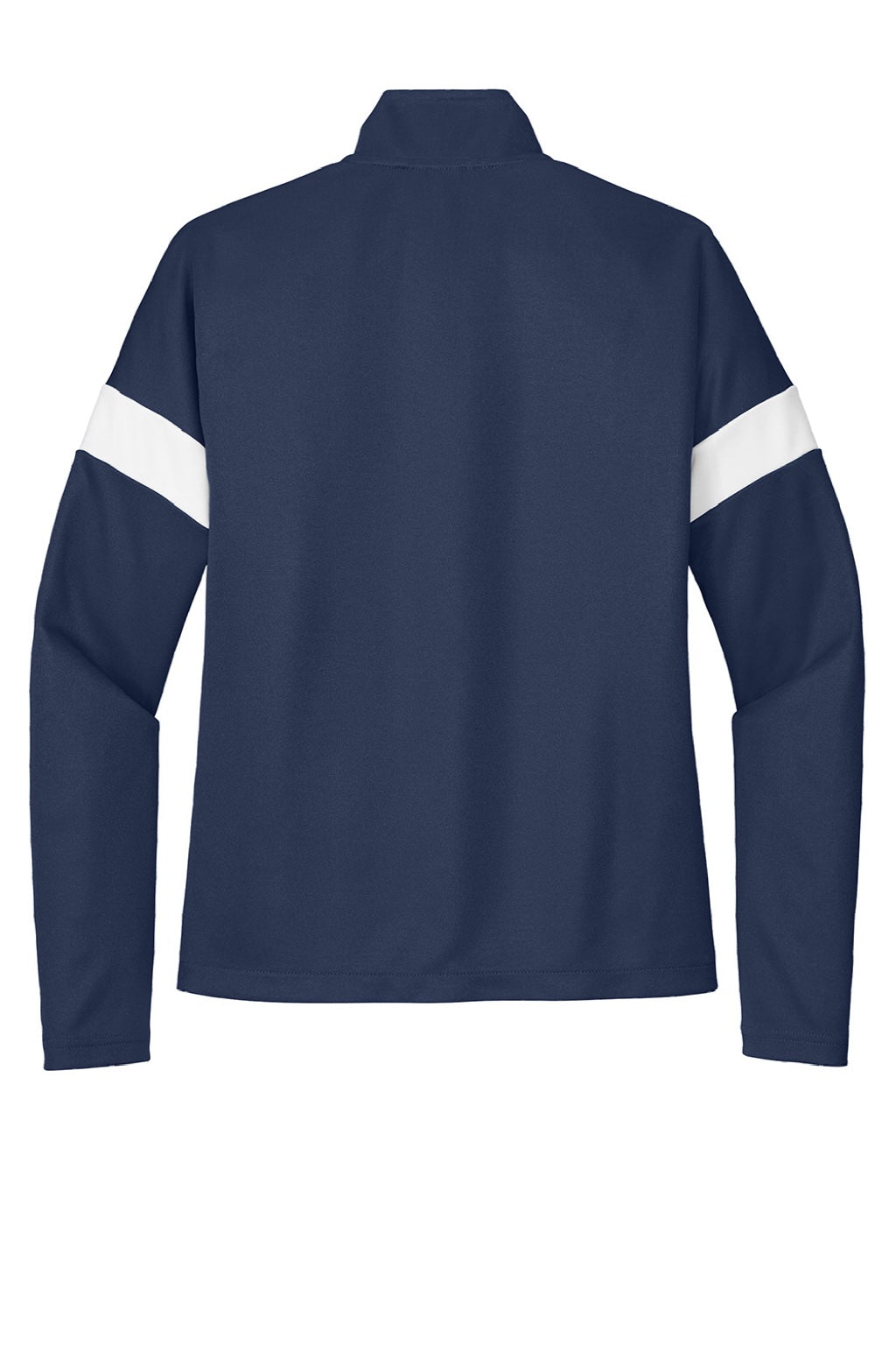 Sport-Tek LST800 Womens Moisture Wicking Travel Full Zip Jacket True Navy Blue/White Flat Back