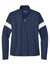 Sport-Tek LST800 Womens Moisture Wicking Travel Full Zip Jacket True Navy Blue/White Flat Front