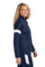 Sport-Tek LST800 Womens Moisture Wicking Travel Full Zip Jacket True Navy Blue/White Model Side