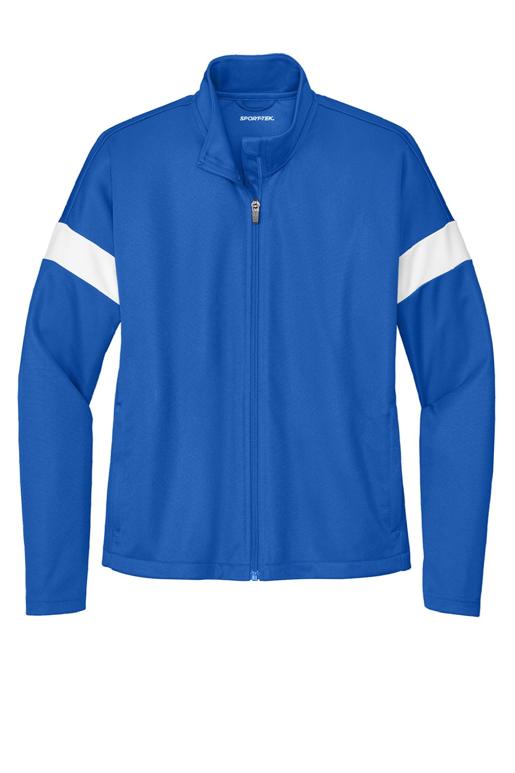 Sport-Tek LST800 Womens Moisture Wicking Travel Full Zip Jacket True Royal Blue/White Flat Front