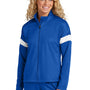 Sport-Tek Womens Moisture Wicking Travel Full Zip Jacket - True Royal Blue/White