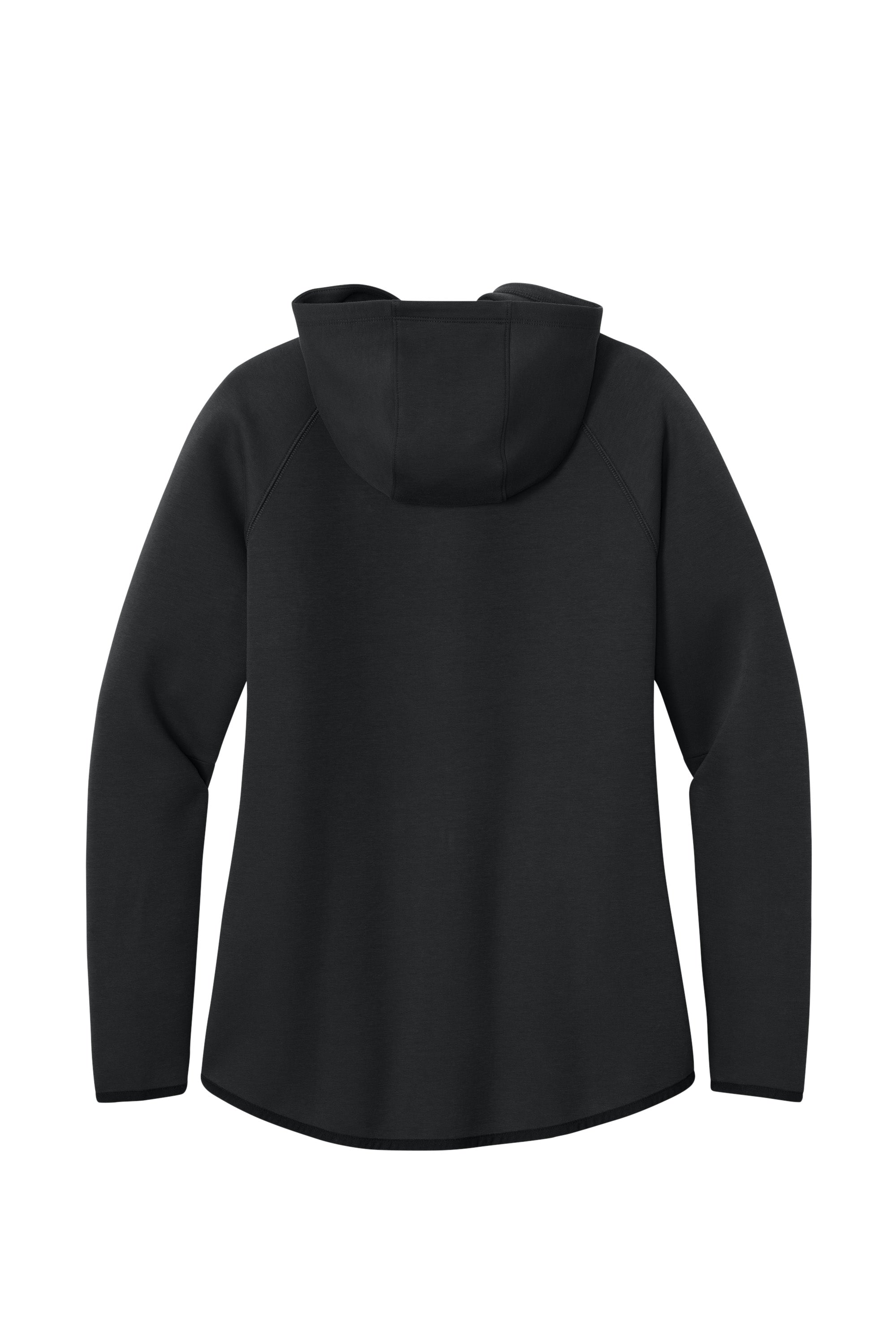 Sport-Tek LST840 Womens Phenom Full Zip Hooded Sweatshirt Hoodie w/ Pockets Black Flat Back