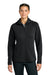 Sport-Tek LST840 Womens Phenom Full Zip Hooded Sweatshirt Hoodie w/ Pockets Black Model Front