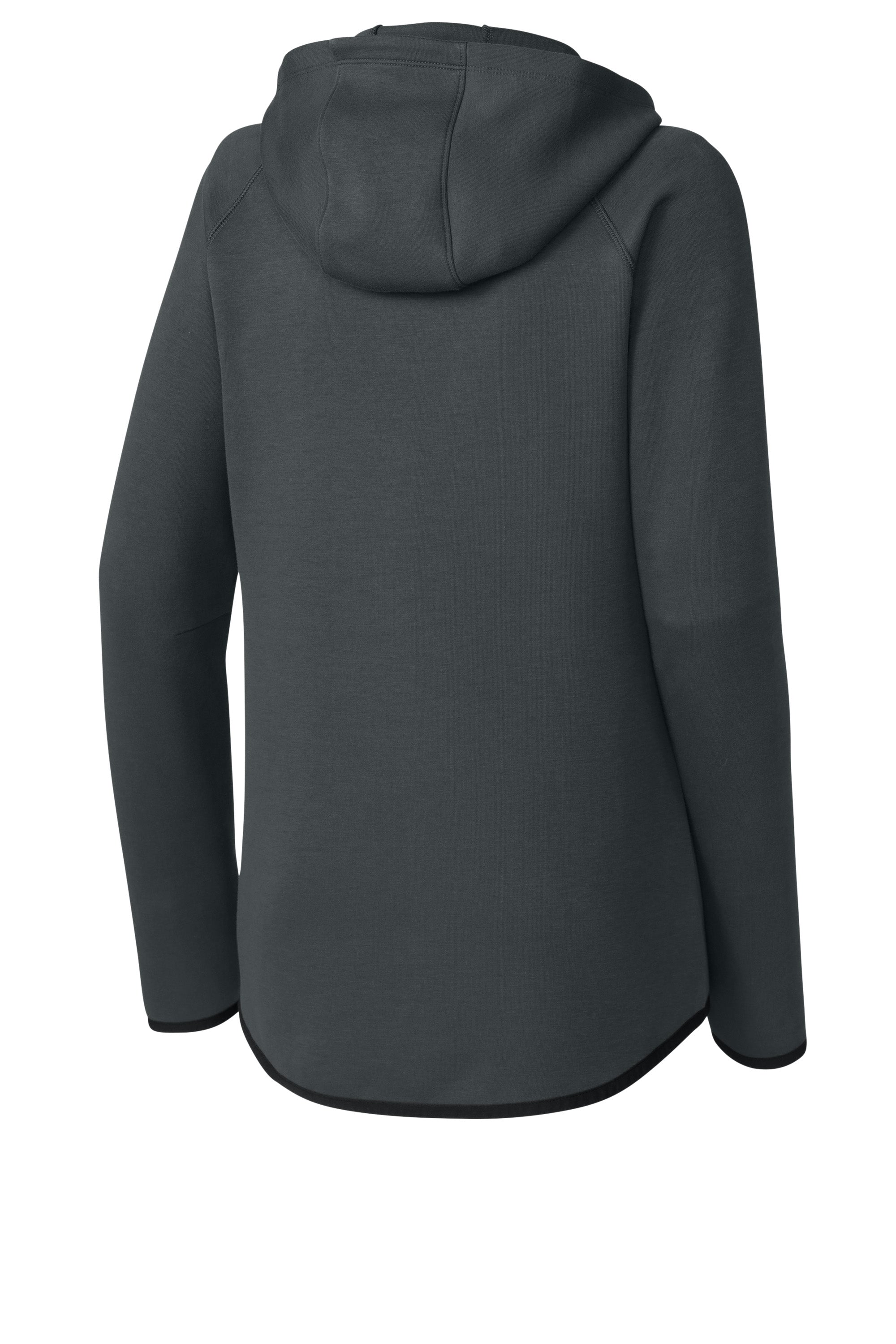Sport-Tek LST840 Womens Phenom Full Zip Hooded Sweatshirt Hoodie w/ Pockets Iron Grey Forn Back