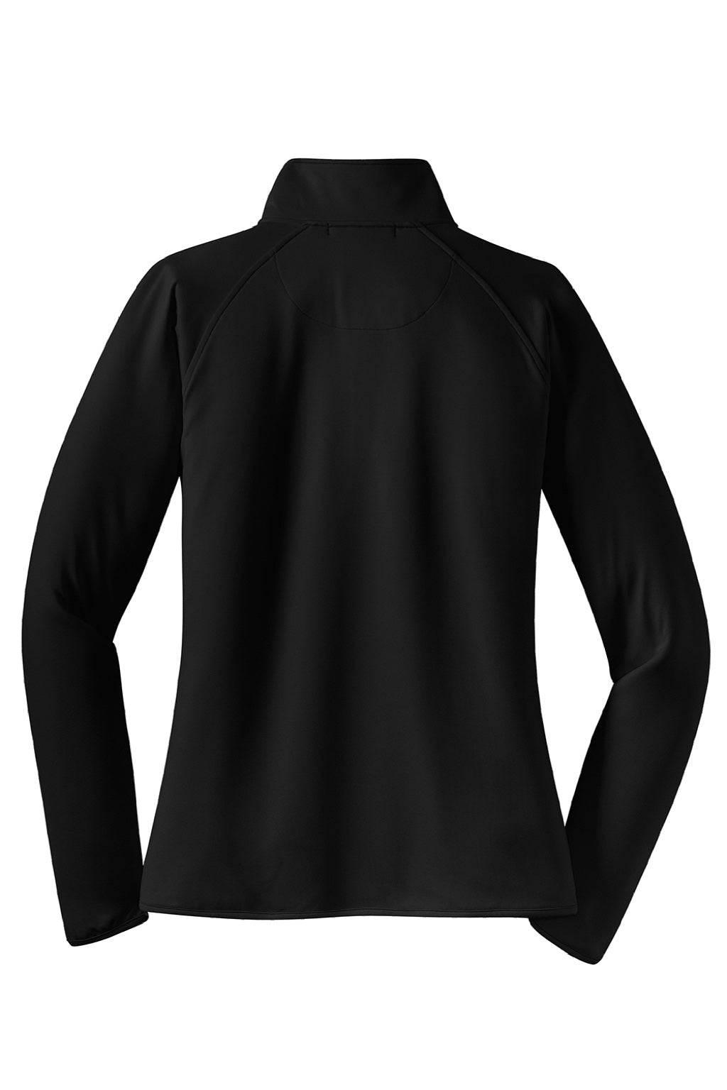 Sport-Tek LST850 Womens Sport-Wick Moisture Wicking 1/4 Zip Sweatshirt w/ Pouch Pocket Black Flat Back