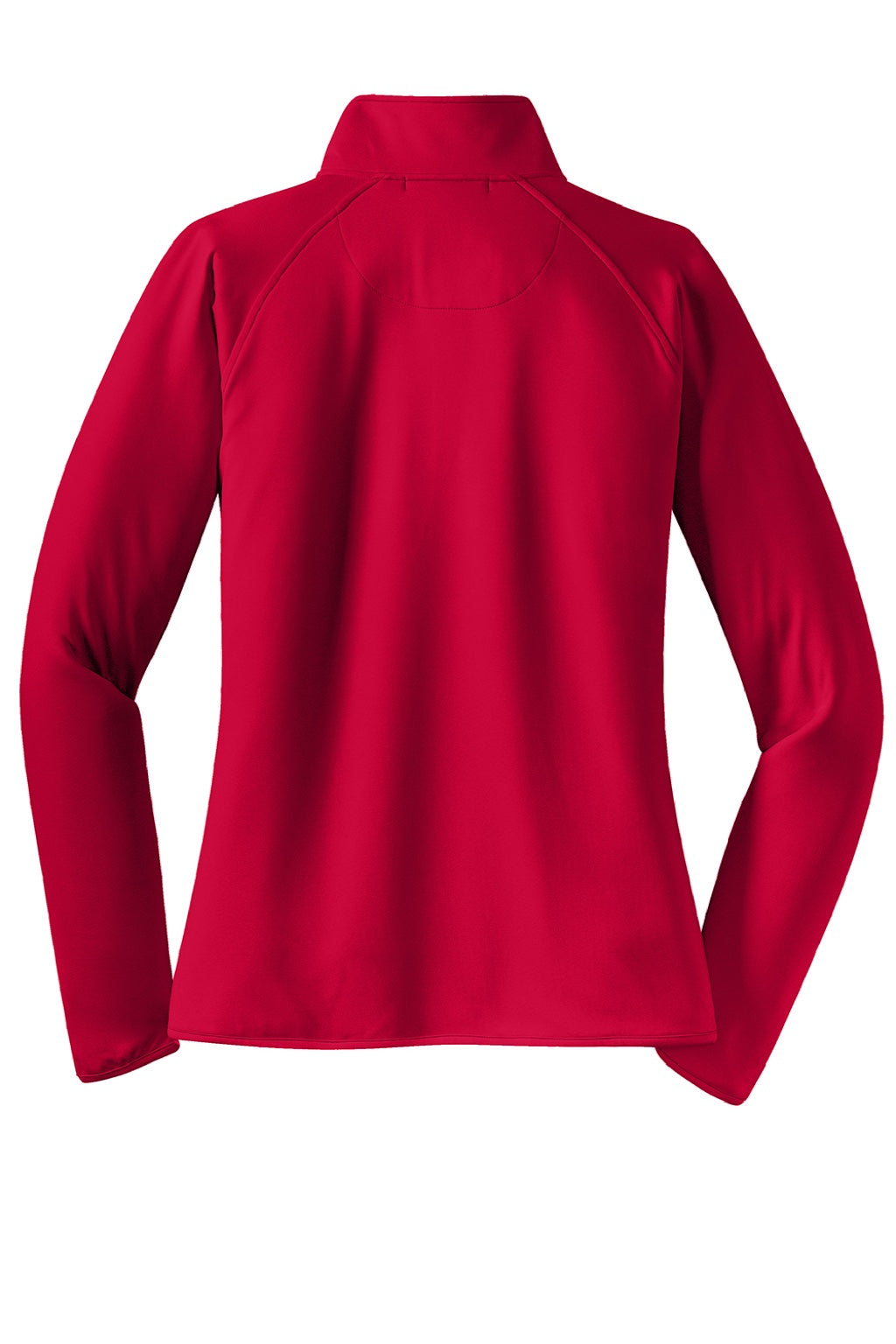 Sport-Tek LST850 Womens Sport-Wick Moisture Wicking 1/4 Zip Sweatshirt w/ Pouch Pocket Deep Red Flat Back