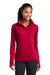Sport-Tek LST850 Womens Sport-Wick Moisture Wicking 1/4 Zip Sweatshirt w/ Pouch Pocket Deep Red Model Front