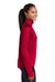 Sport-Tek LST850 Womens Sport-Wick Moisture Wicking 1/4 Zip Sweatshirt w/ Pouch Pocket Deep Red Model Side
