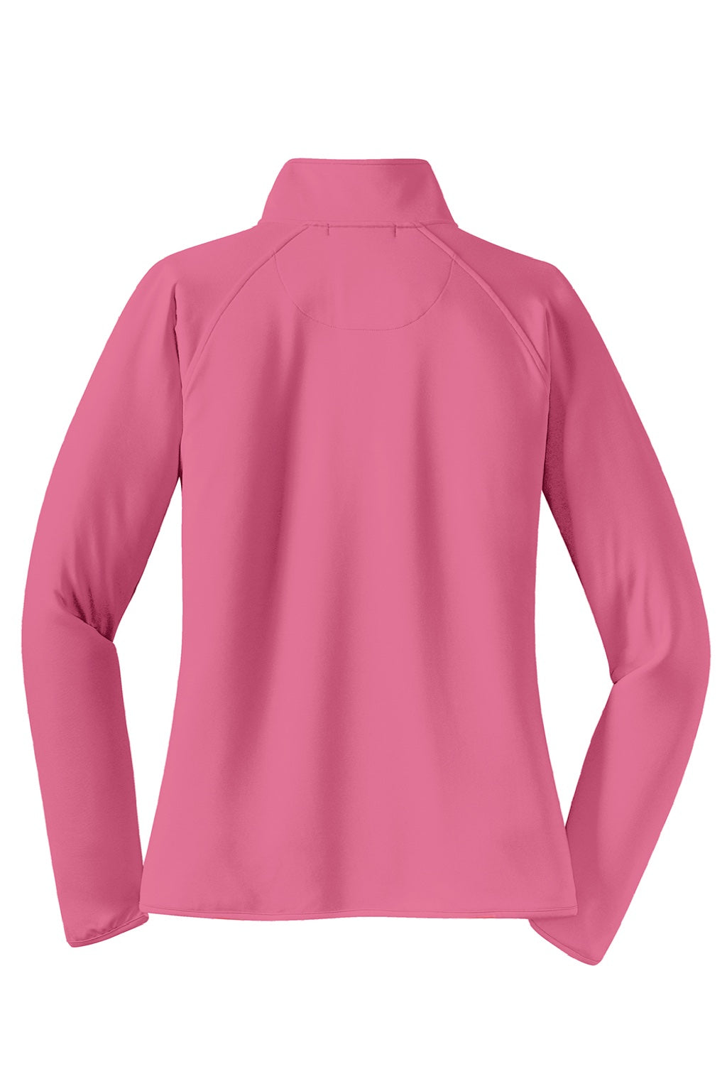 Sport-Tek LST850 Womens Sport-Wick Moisture Wicking 1/4 Zip Sweatshirt w/ Pouch Pocket Dusty Rose Pink Flat Back