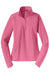 Sport-Tek LST850 Womens Sport-Wick Moisture Wicking 1/4 Zip Sweatshirt w/ Pouch Pocket Dusty Rose Pink Flat Front