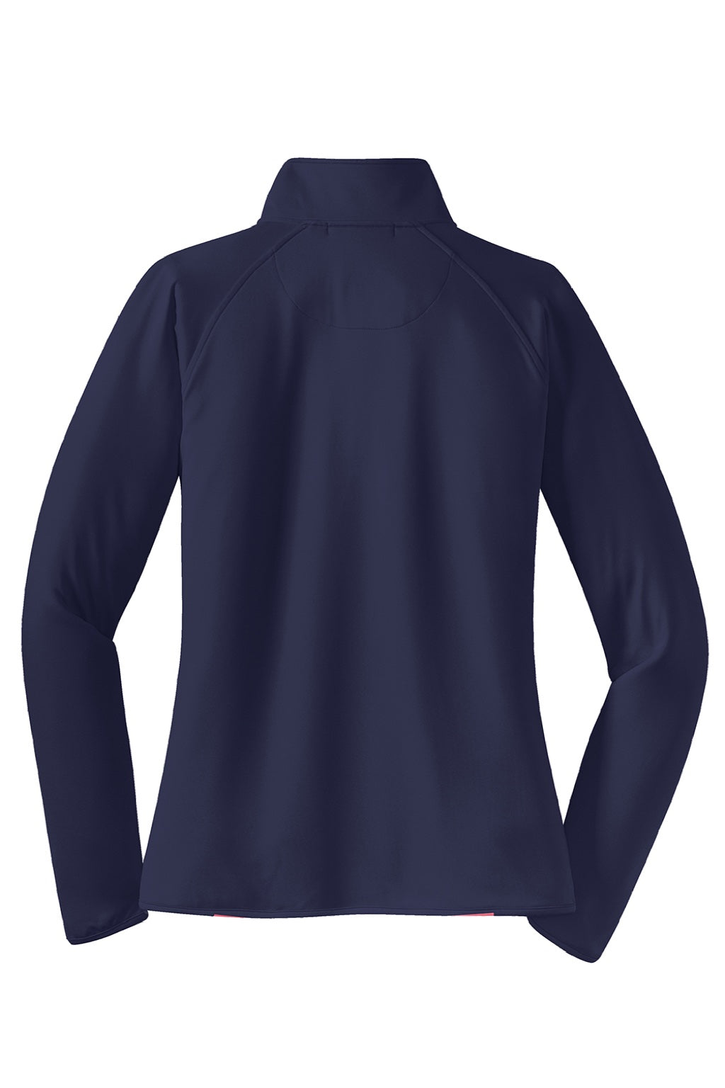 Sport-Tek LST850 Womens Sport-Wick Moisture Wicking 1/4 Zip Sweatshirt w/ Pouch Pocket True Navy Blue Flat Back