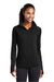 Sport-Tek LST850 Womens Sport-Wick Moisture Wicking 1/4 Zip Sweatshirt w/ Pouch Pocket Black Model Front