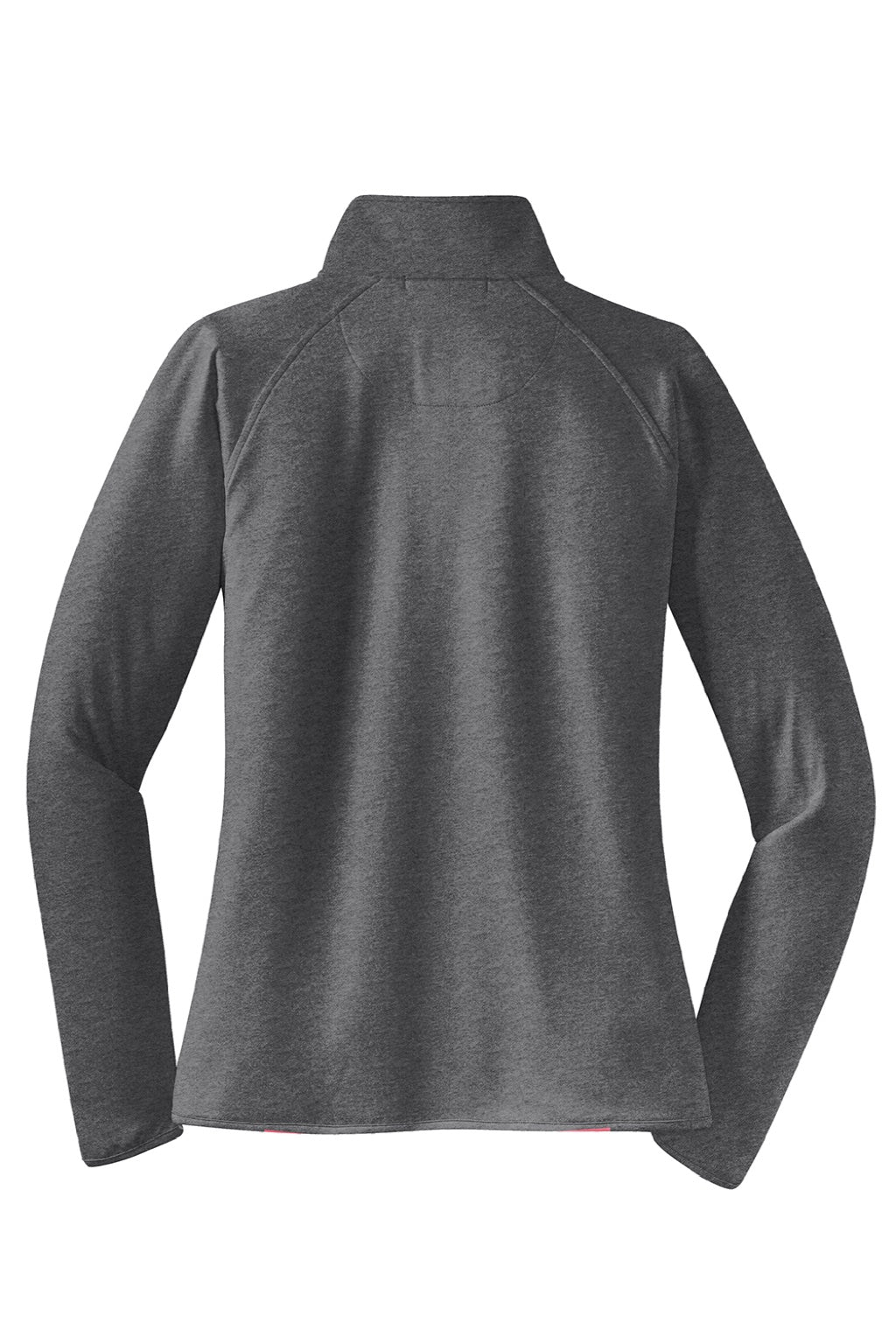 Sport-Tek LST850 Womens Sport-Wick Moisture Wicking 1/4 Zip Sweatshirt w/ Pouch Pocket Heather Charcoal Grey Flat Back