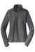 Sport-Tek LST850 Womens Sport-Wick Moisture Wicking 1/4 Zip Sweatshirt w/ Pouch Pocket Heather Charcoal Grey Flat Front