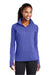 Sport-Tek LST850 Womens Sport-Wick Moisture Wicking 1/4 Zip Sweatshirt w/ Pouch Pocket Iris Purple Model Front