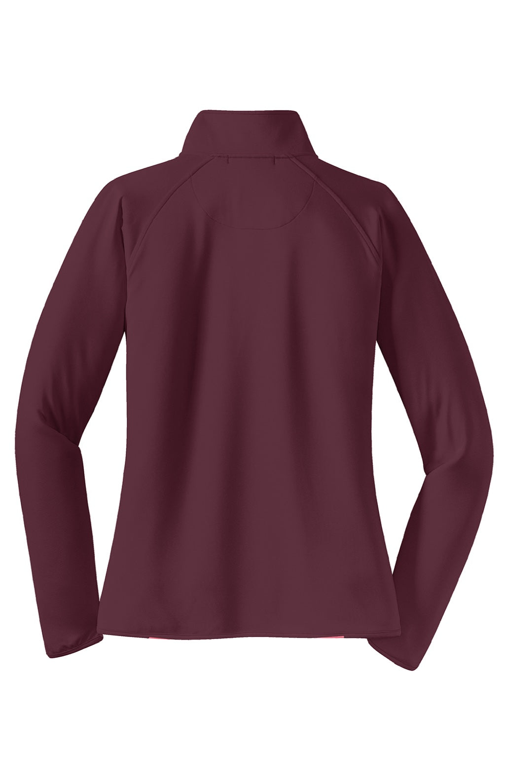 Sport-Tek LST850 Womens Sport-Wick Moisture Wicking 1/4 Zip Sweatshirt w/ Pouch Pocket Maroon Flat Back