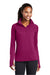 Sport-Tek LST850 Womens Sport-Wick Moisture Wicking 1/4 Zip Sweatshirt w/ Pouch Pocket Pink Rush Model Front