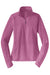 Sport-Tek LST850 Womens Sport-Wick Moisture Wicking 1/4 Zip Sweatshirt w/ Pouch Pocket Heather Pink Rush Flat Front