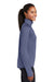 Sport-Tek LST850 Womens Sport-Wick Moisture Wicking 1/4 Zip Sweatshirt w/ Pouch Pocket Heather True Navy Blue Model Side