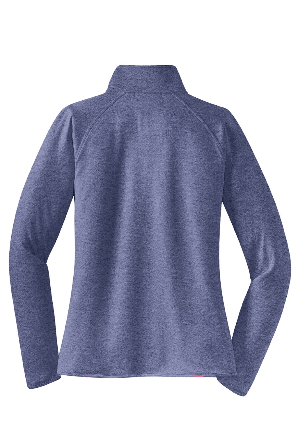 Sport-Tek LST850 Womens Sport-Wick Moisture Wicking 1/4 Zip Sweatshirt w/ Pouch Pocket Heather True Navy Blue Flat Back